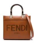 FENDI small Sunshine leather tote bag - Brown