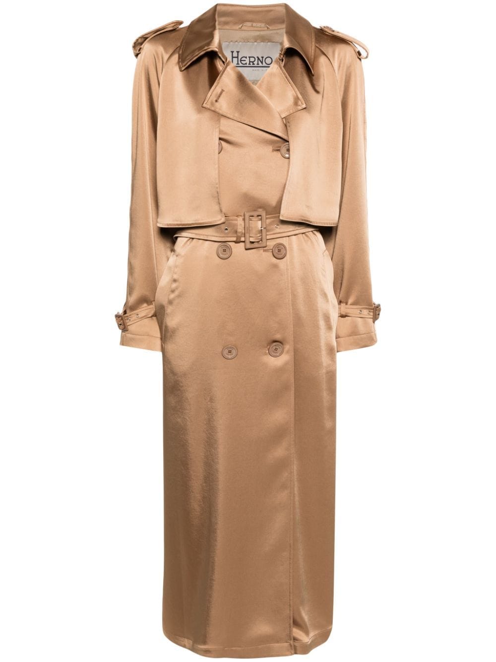 Herno Belted Trench Coat In Neutrals