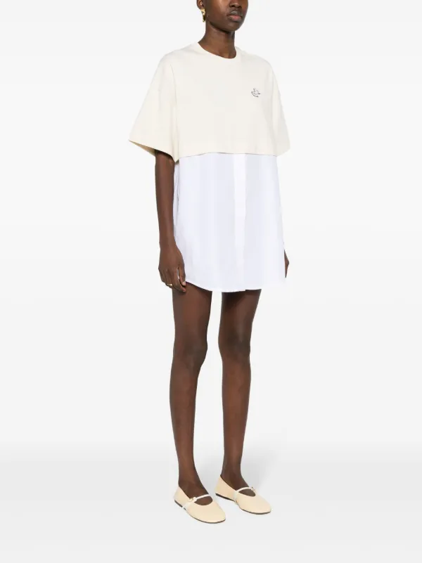 Patou Hybrid organic-cotton T-shirt Dress | Neutrals