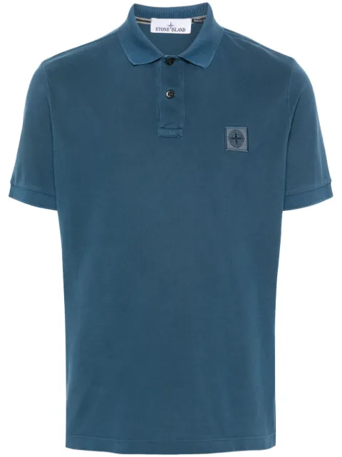Stone Island Compass-patch cotton polo shirt