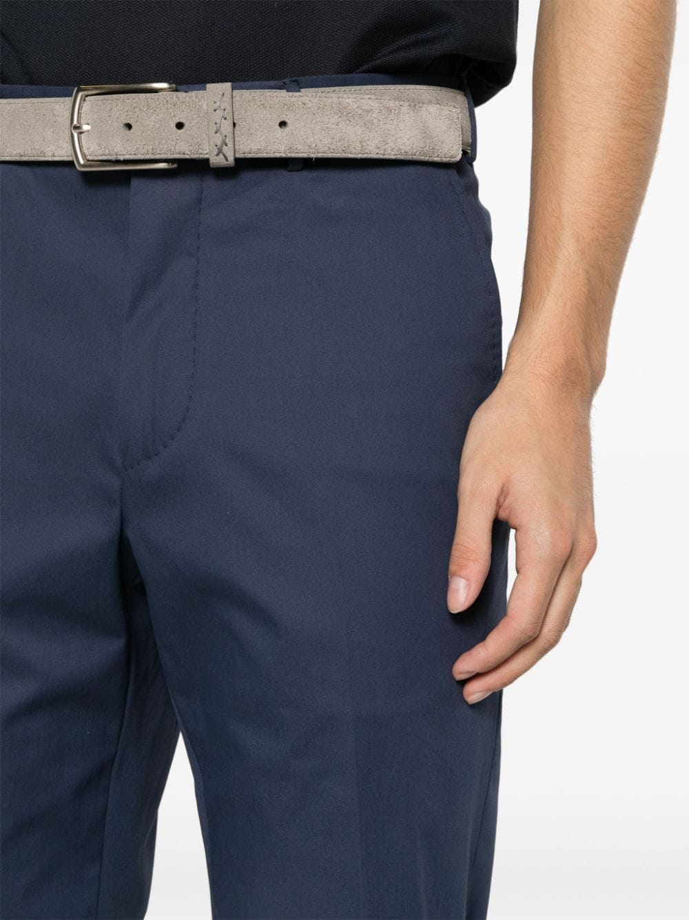 Zegna Mid waist straight chino Blauw