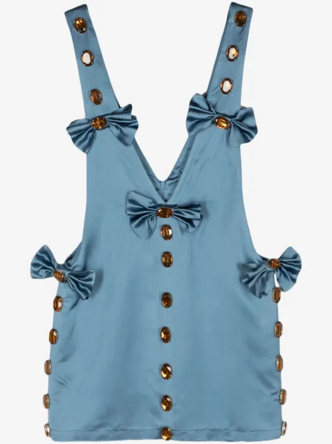 Loulou crystal-embellished satin minidress