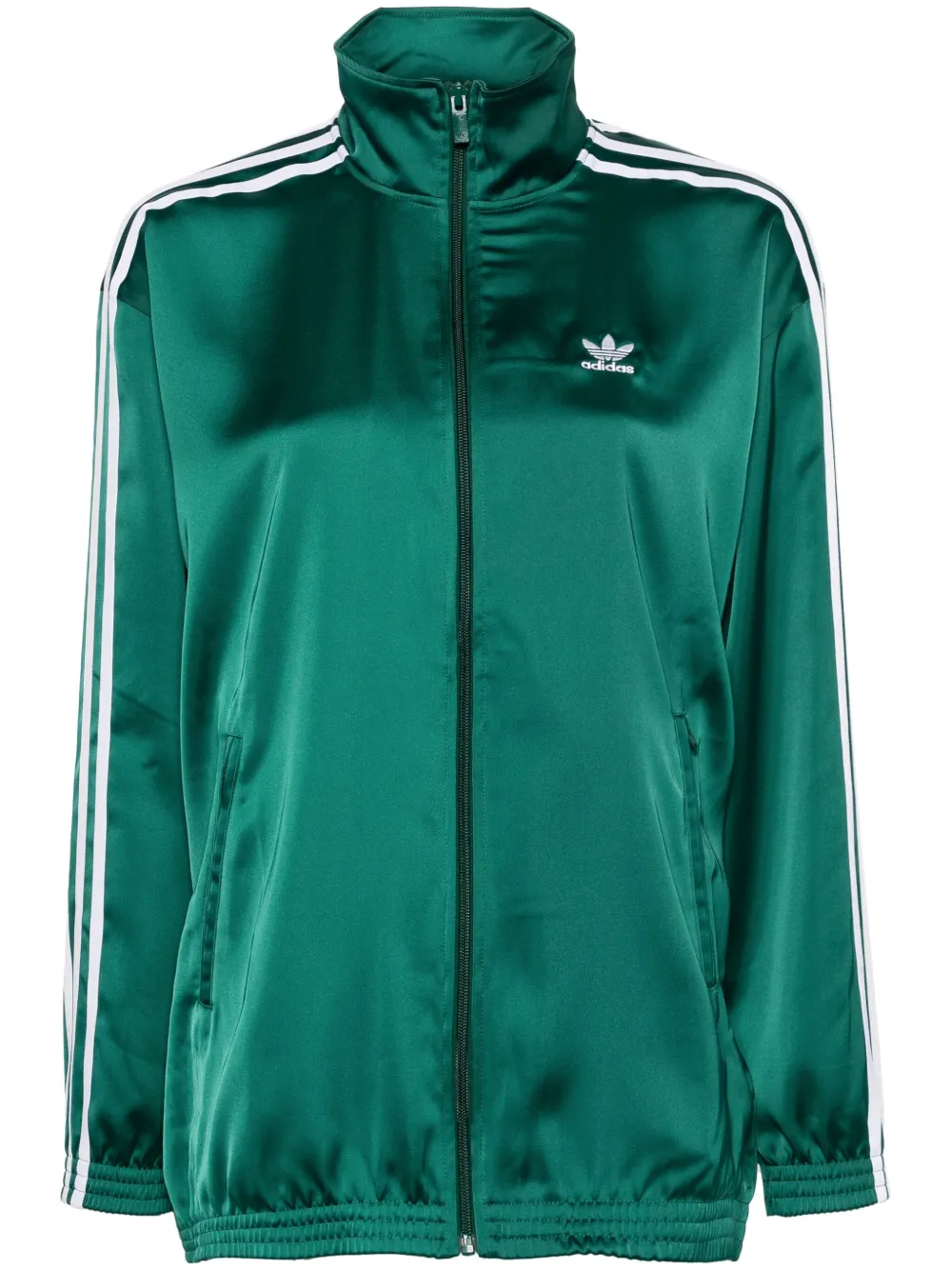 adidas Jaqueta de cetim com 3 listras | Verde | Image 1