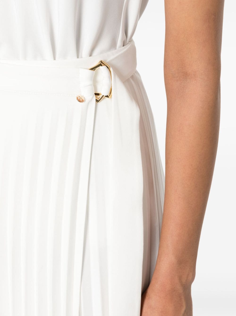 Shop Nissa Pleated Wrap Midi Skirt In White