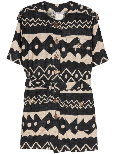 Saint Laurent Pre-Owned abrigo con estampado geométrico 1980