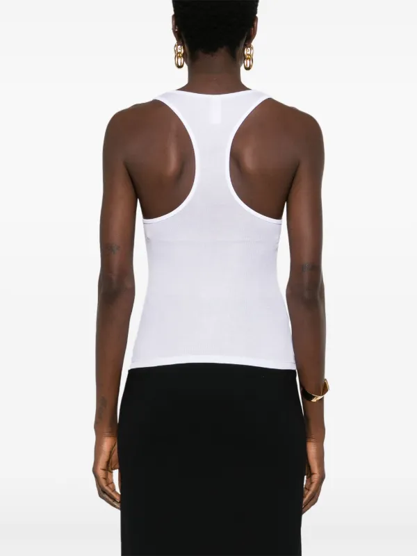 efu EATHER SLEEVELESS TOP ホワイトF Josephine Deep V-Neck Tank - White | The Line by K