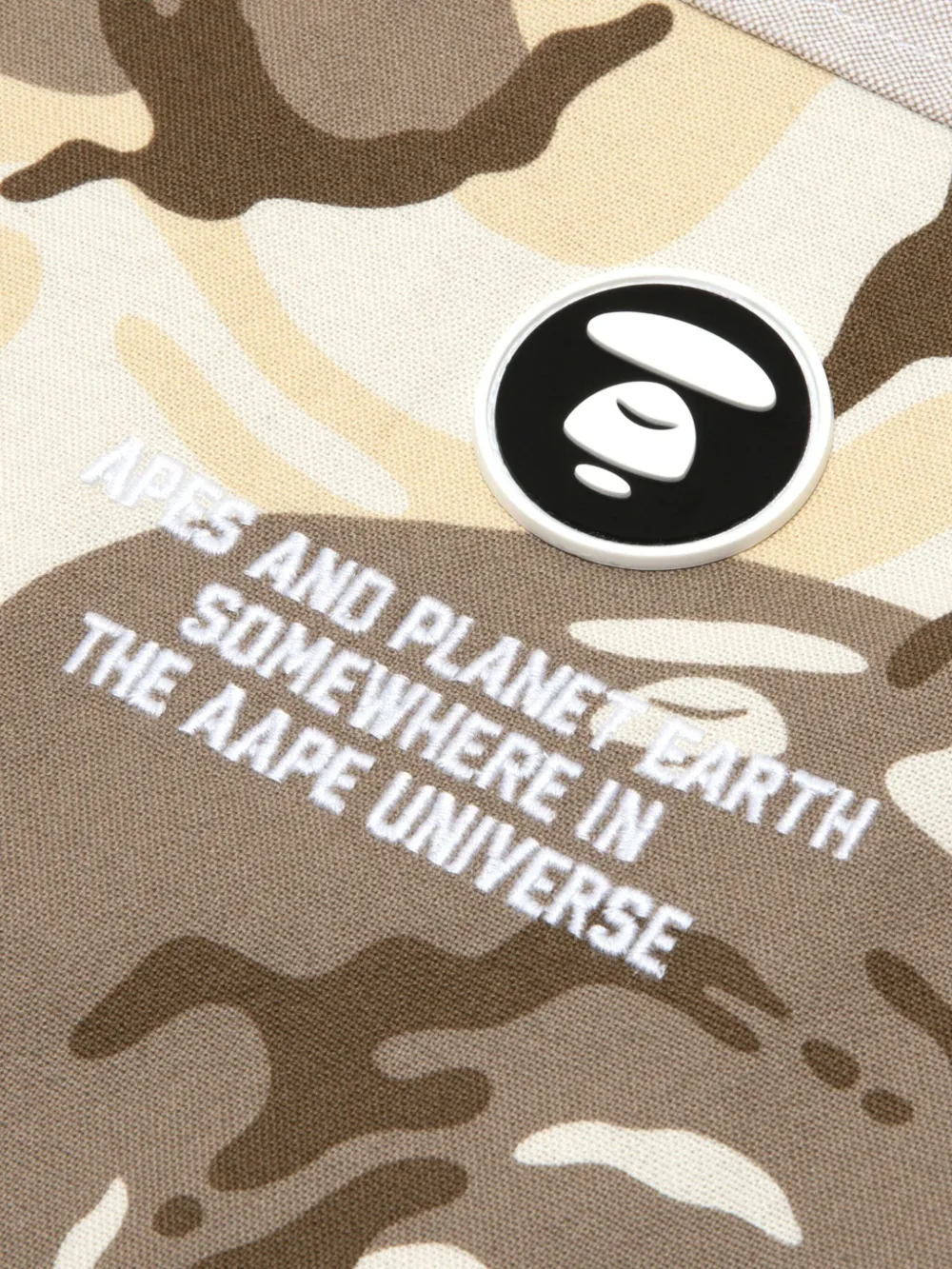 Shop Aape By A Bathing Ape Camouflage-panel Cotton Shirt In Neutrals