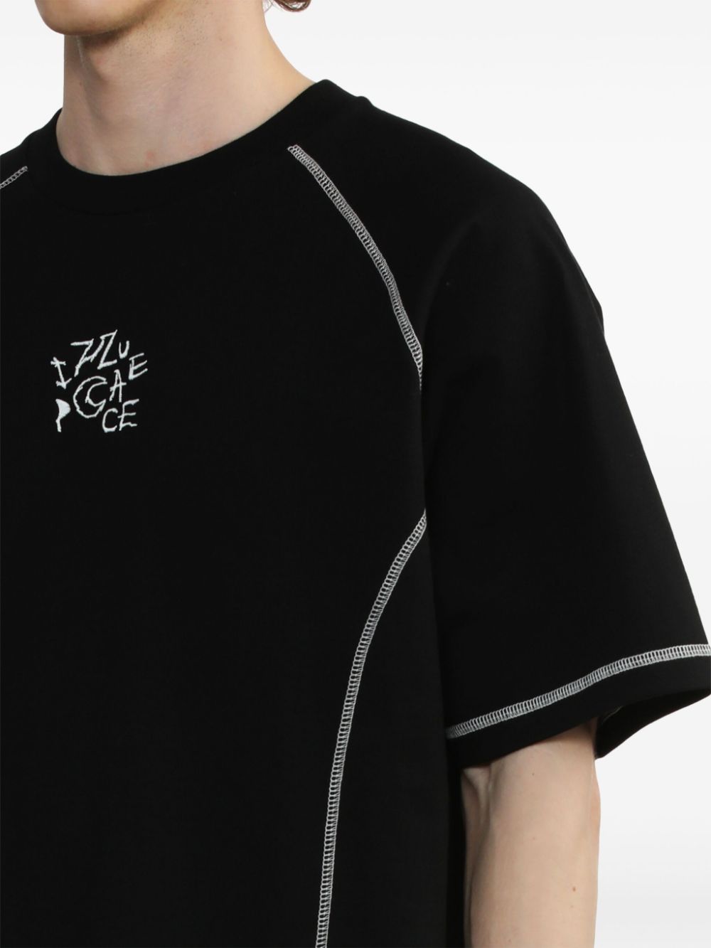Shop Izzue Logo-print Cotton T-shirt In Black