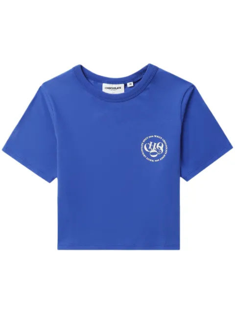CHOCOOLATE logo-print cropped T-shirt