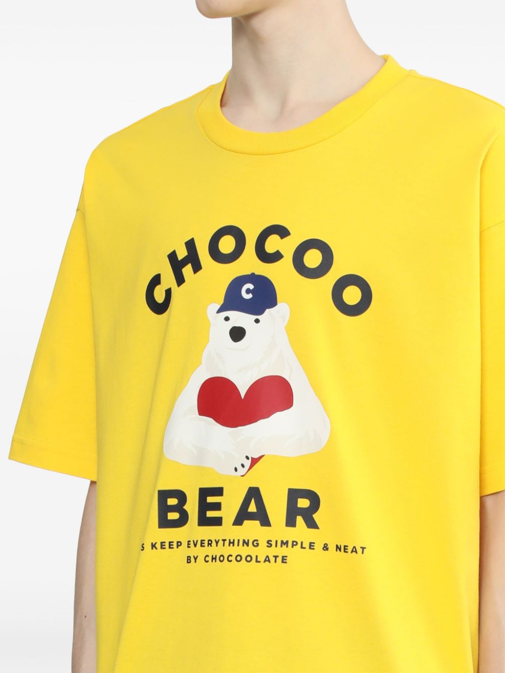 Shop Chocoolate Graphic-print Cotton T-shirt In Yellow