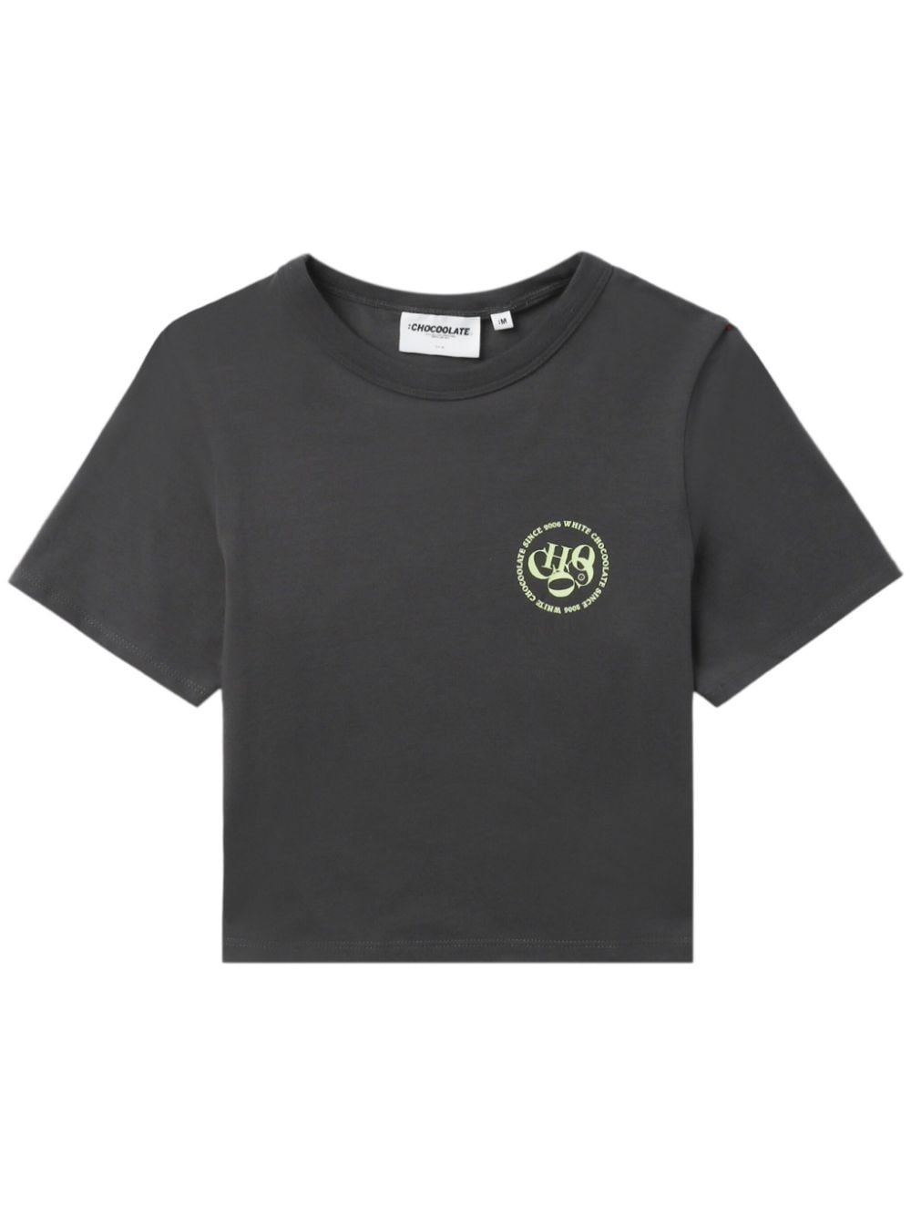 Chocoolate Logo-print Cropped T-shirt In Grey