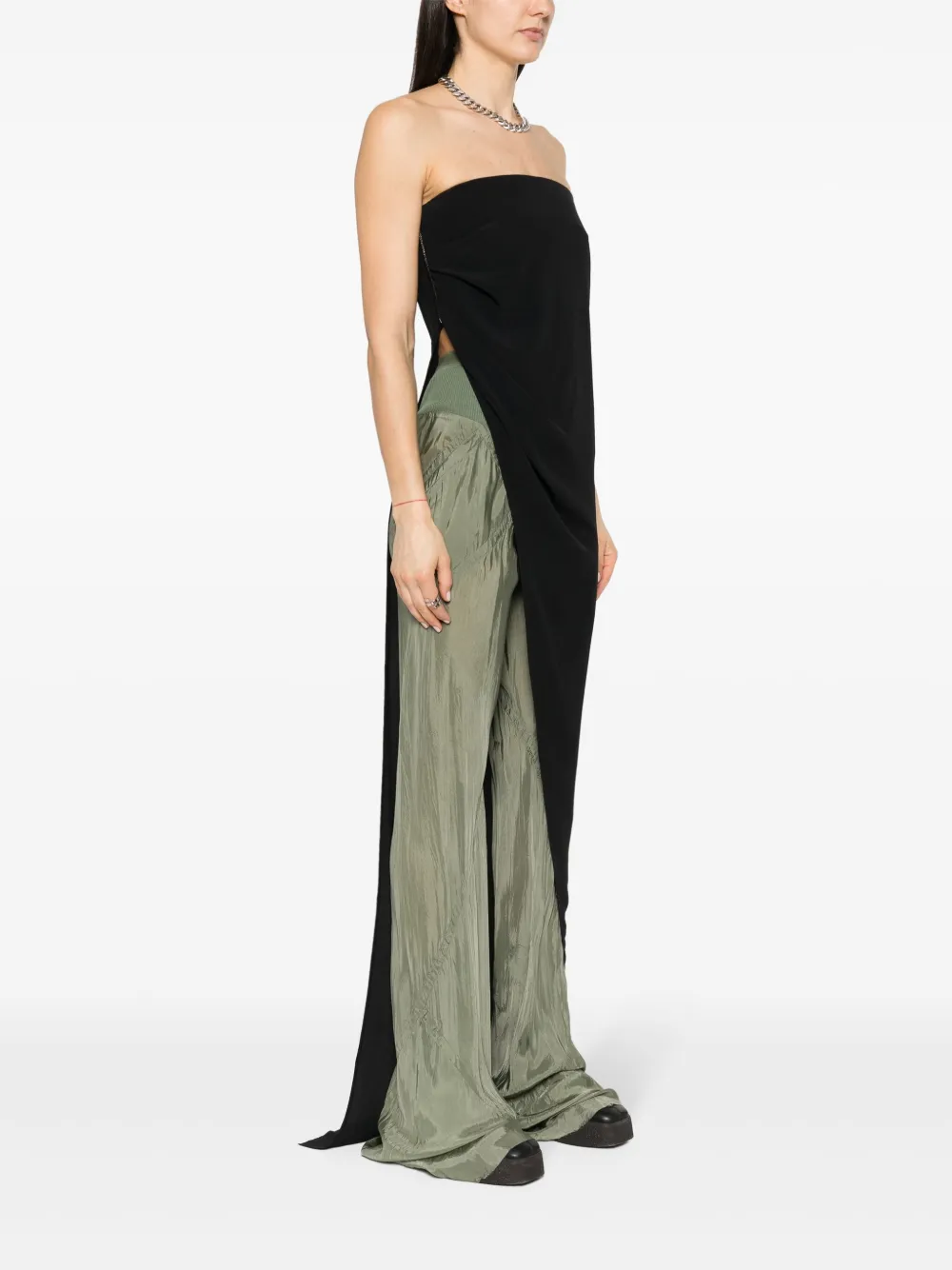  Rick Owens Top Asimétrico Largo - Negro 