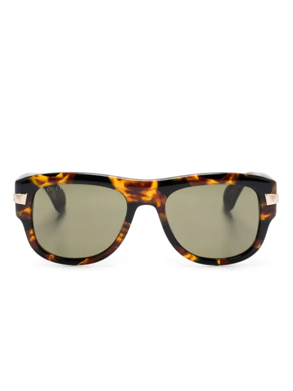 Gucci Eyewear スクエアフレーム サングラス | ブラウン Gucci Eyewear スクエアフレーム サングラス | ブラウン