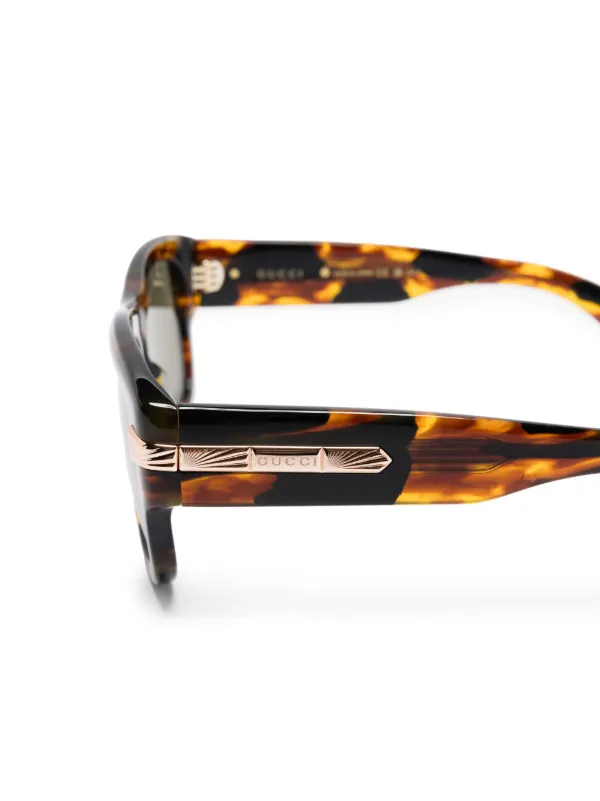 Gucci Eyewear スクエアフレーム サングラス | ブラウン Gucci Eyewear スクエアフレーム サングラス | ブラウン