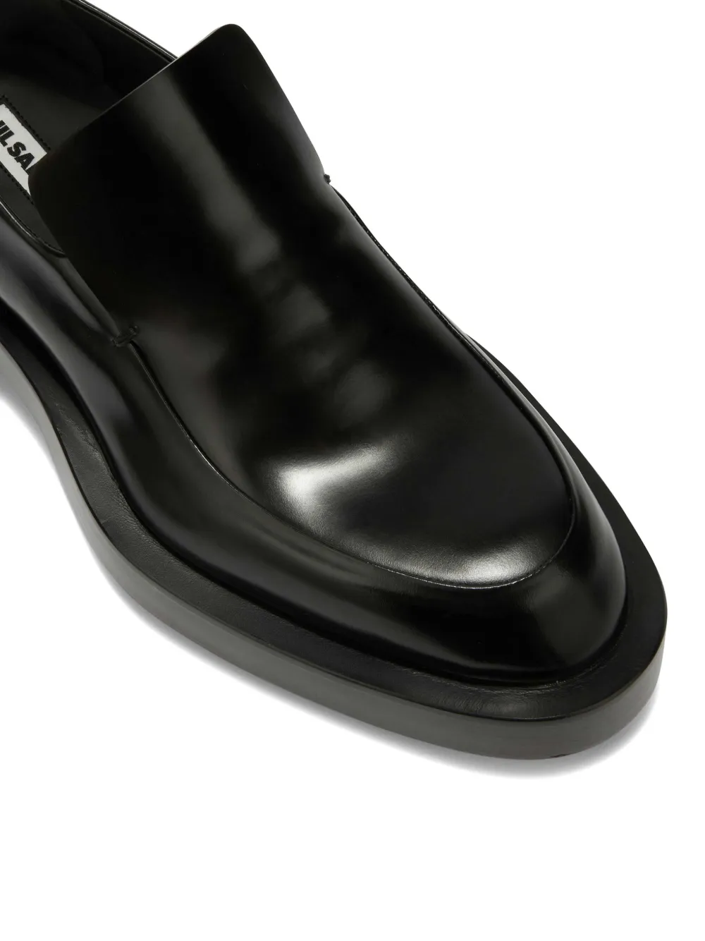 Jil Sander polished leather loafers Black