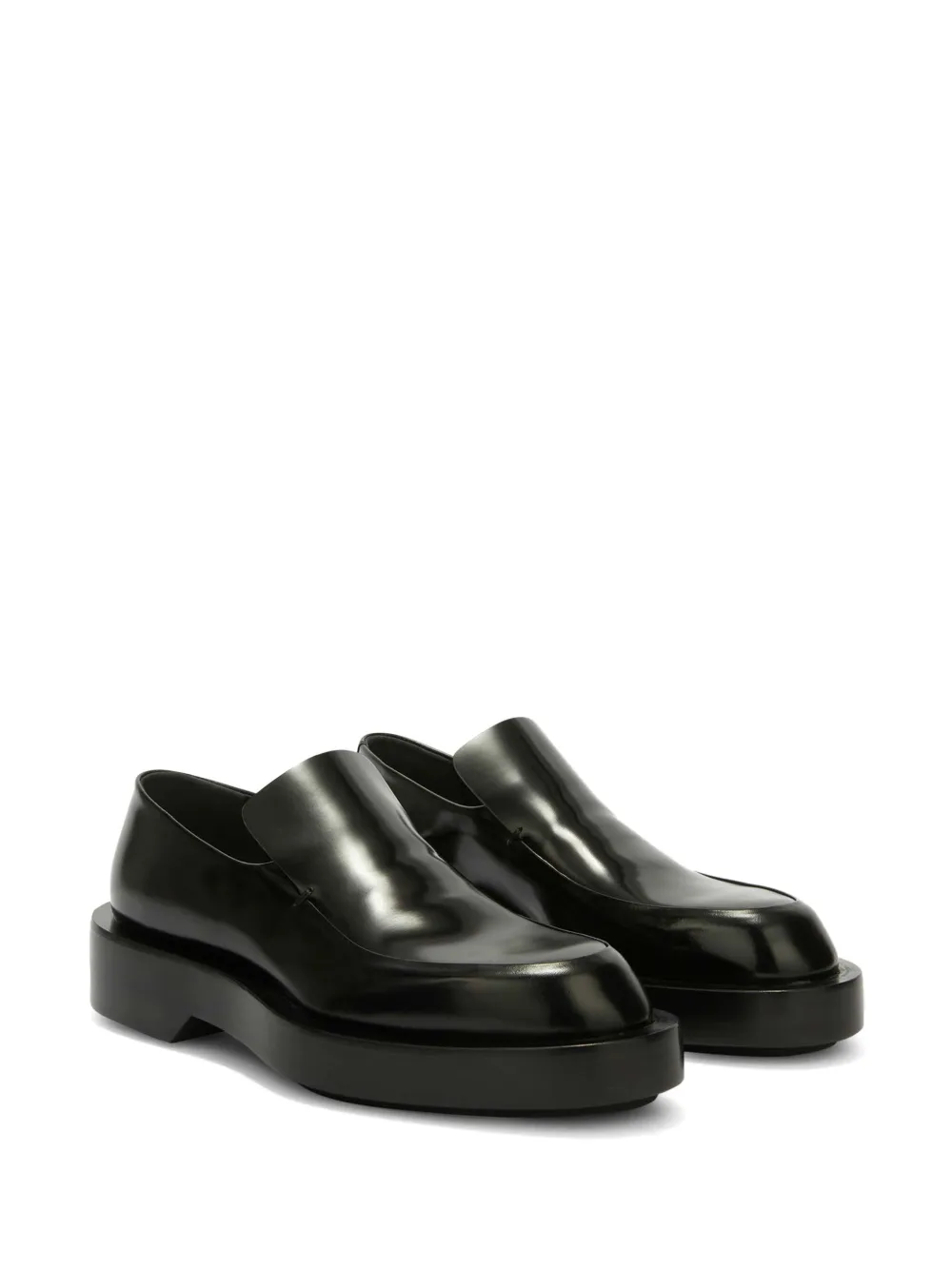 Jil Sander polished leather loafers Black