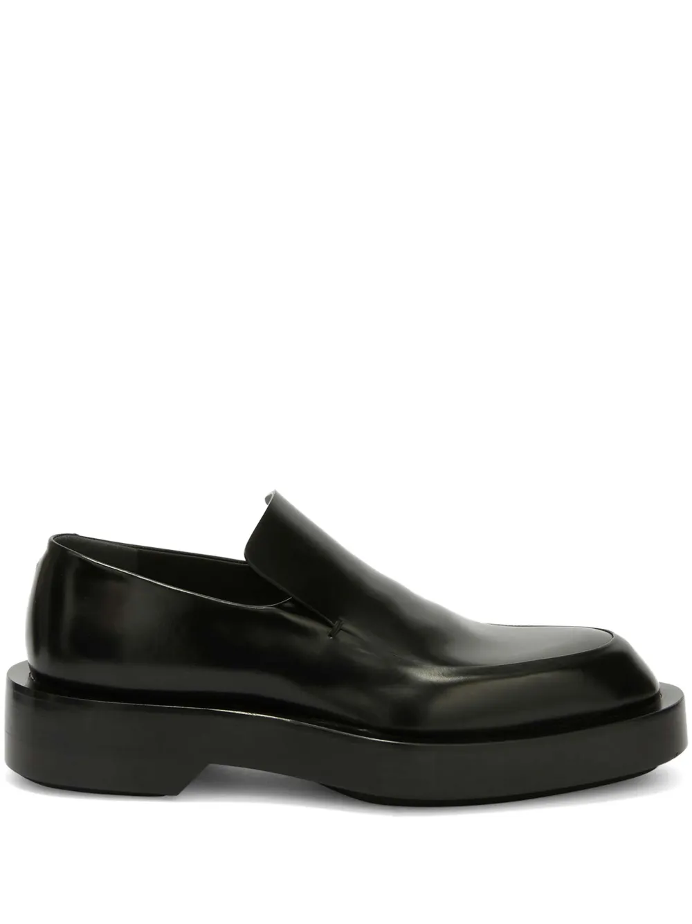 Jil Sander polished leather loafers Black