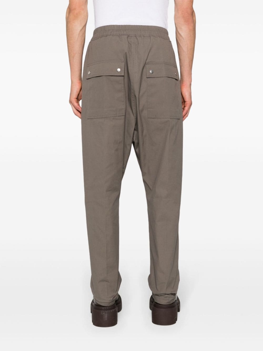 Shop Rick Owens Pressed-crease Tapered Trousers In Grey