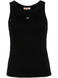 TWINSET cut out-detail ribbed top - Black