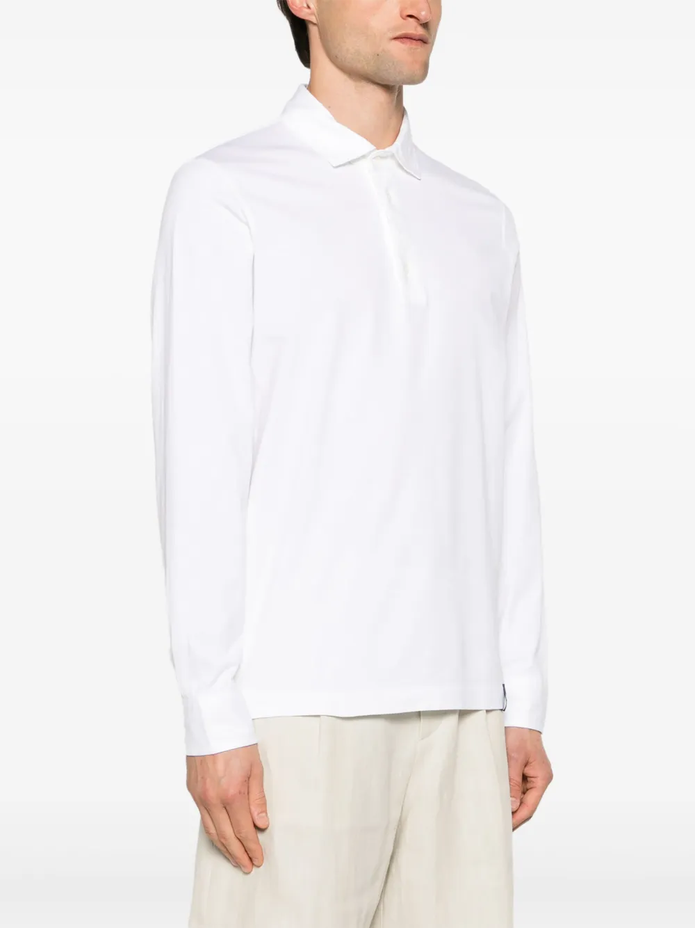 Drumohr Poloshirt met lange mouwen Wit