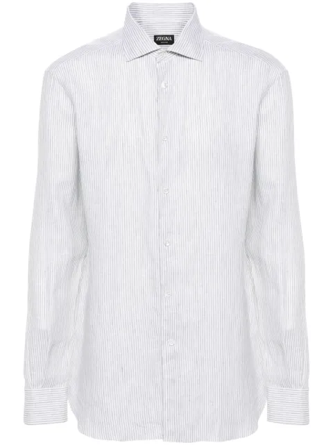 Zegna linen striped-pattern shirt 