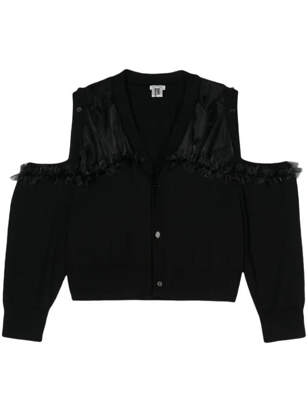 【完売品】 Noir Kei Ninomiya カーディガン Noir Kei Ninomiya ラッフルディテール カーディガン | ブラック