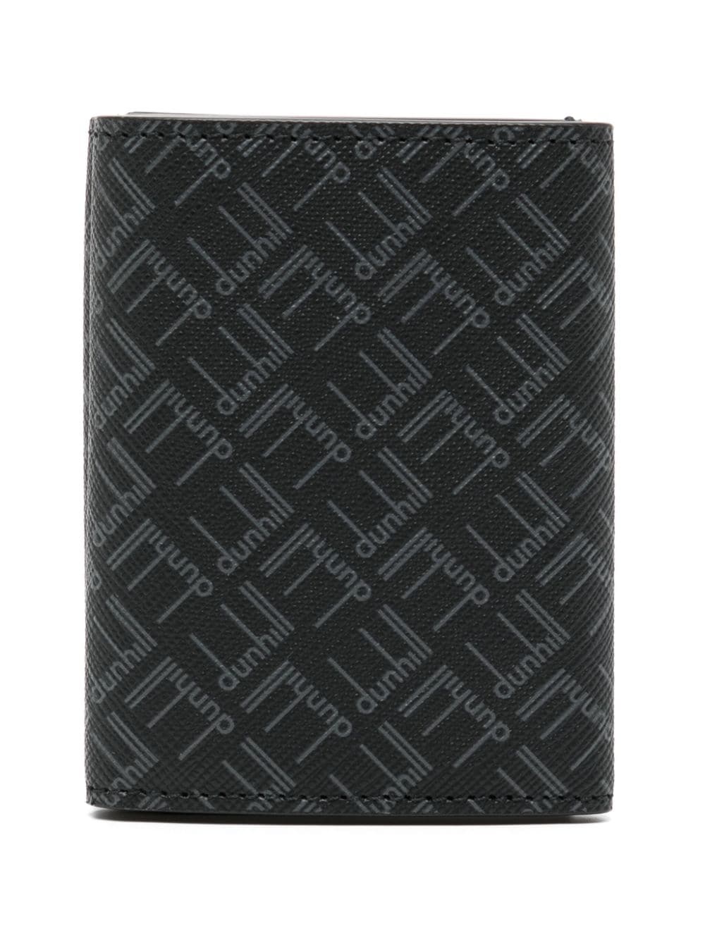 Shop Dunhill Logo-print Tri-fold Wallet In Grey