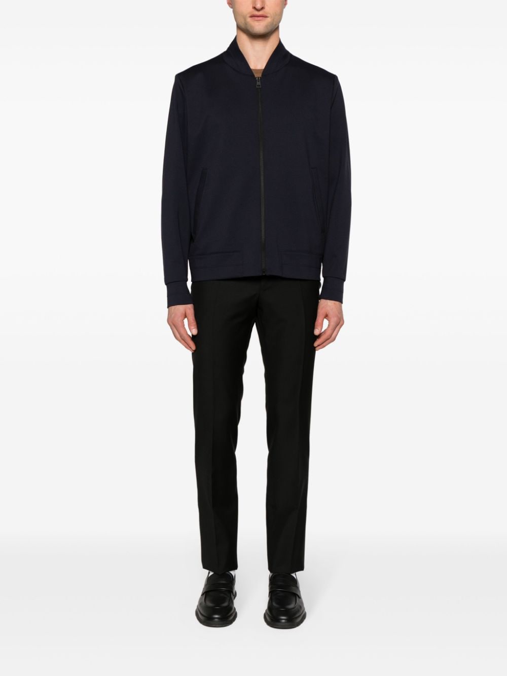 Image 2 of Harris Wharf London chamarra bomber de tejido jersey