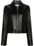 Courrèges Iconic zip-up leather jacket - Black