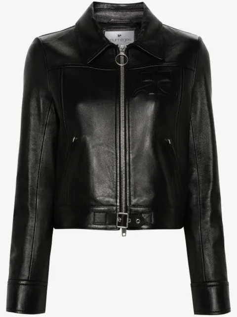 Courrèges Iconic Lederjacke mit Reißverschluss