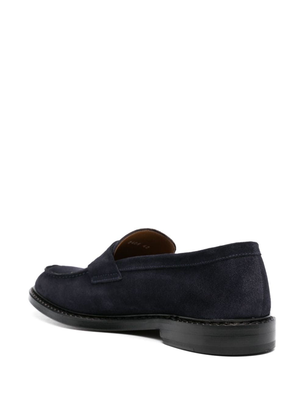 Shop Doucal's Penny Suede Loafers In Blue