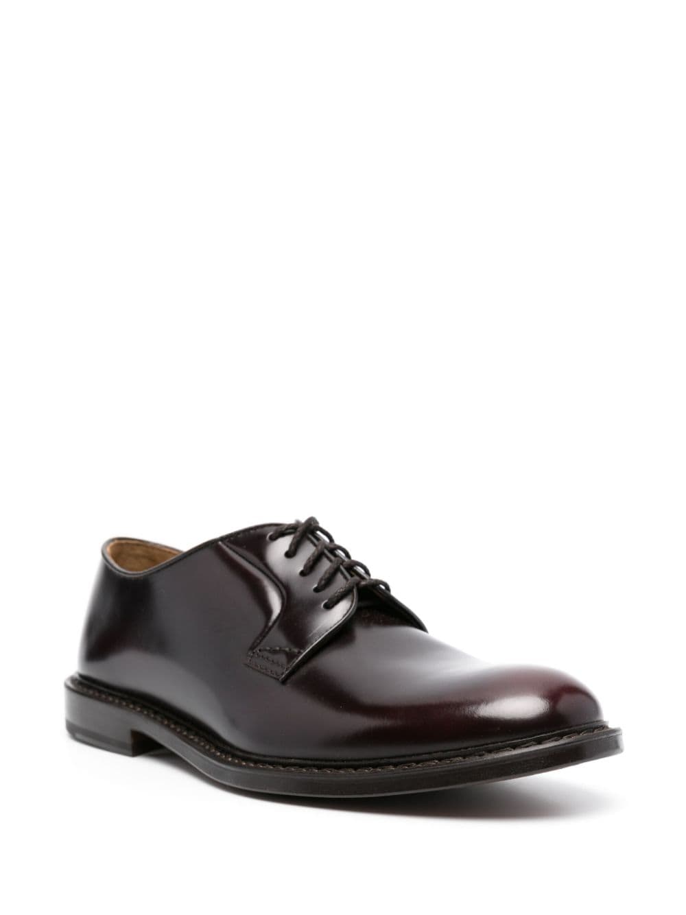 Shop Doucal's Leather Derby Shoes In Red