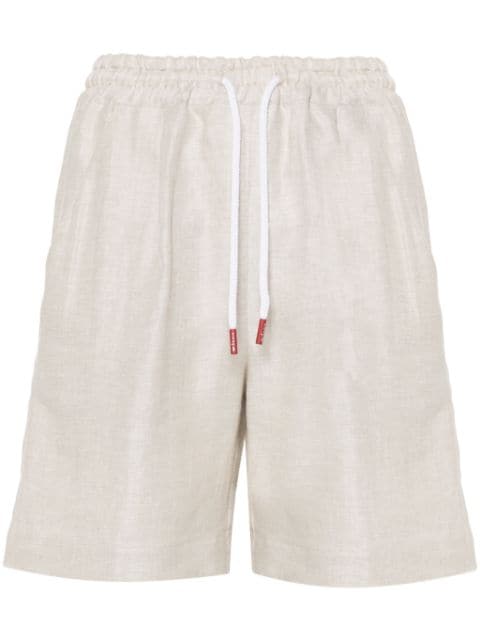Kiton twill linen shorts