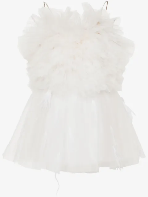 Loulou round-neck ruffled minidress