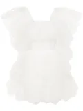 Loulou floral-embroidered tulle minidress - White