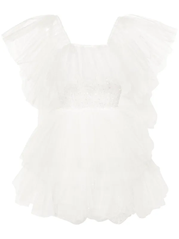 Loulou floral-embroidered Tulle Minidress | White | FARFETCH