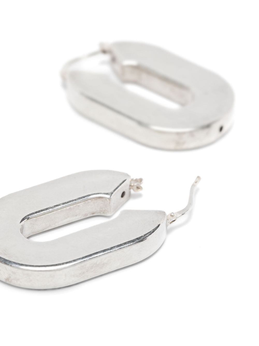 Shop Jil Sander Hinged Hoop Earrings In Silber