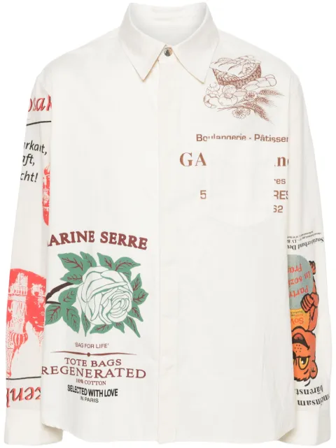 Marine Serre Camisa com mix de estampas