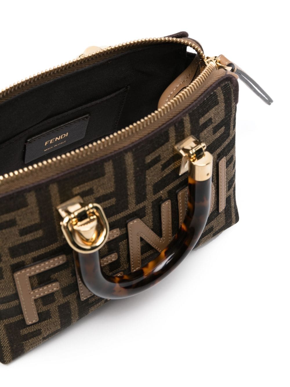 Shop Fendi Mini By The Way Tote Bag In Brown