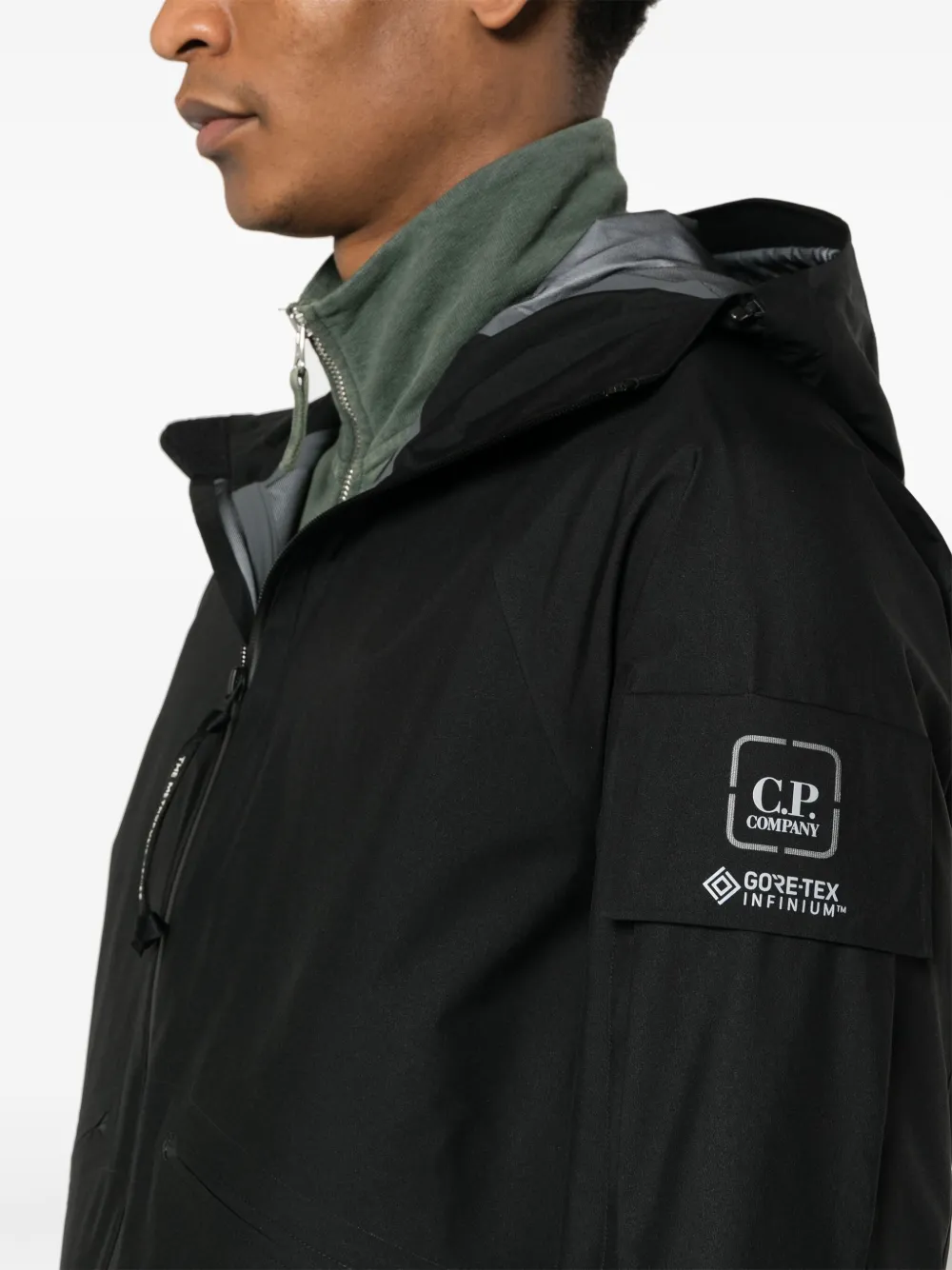 C.P. Company Waterproof jack met logoprint Zwart