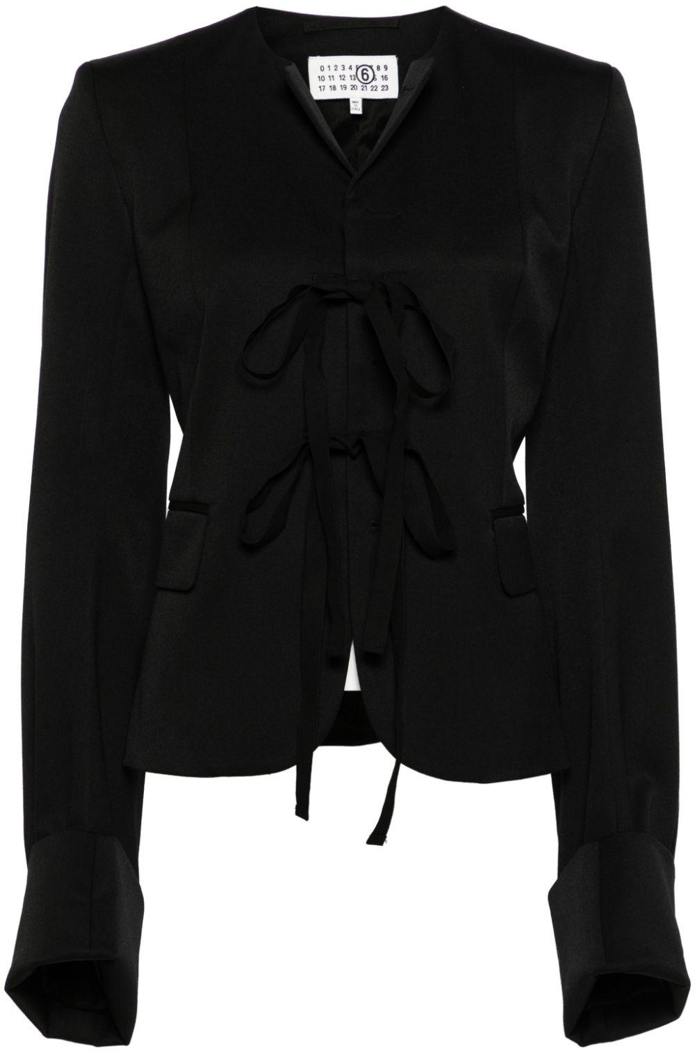 MM6 Maison Margiela Crêpe blouse met striksluiting Zwart