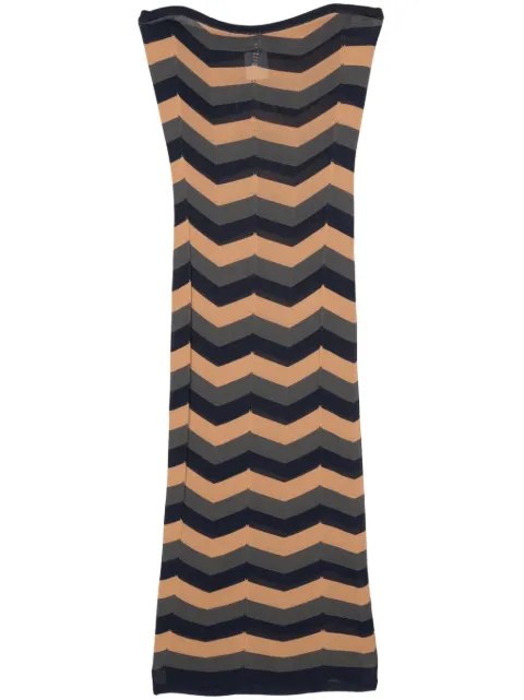 Versace Pre-Owned 2000s chevron-knit midi dress