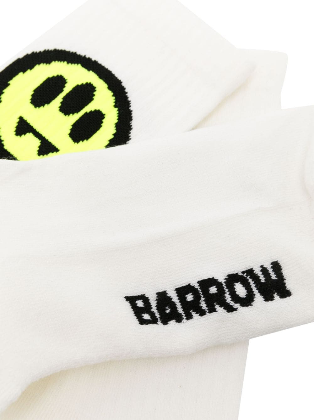 Shop Barrow Logo-embroidered Ribbed Socks In White