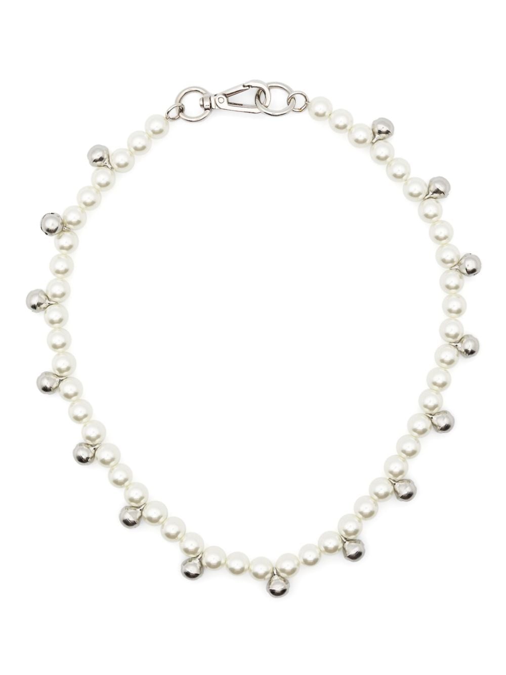 Simone Rocha Bell Beaded Necklace In 白色