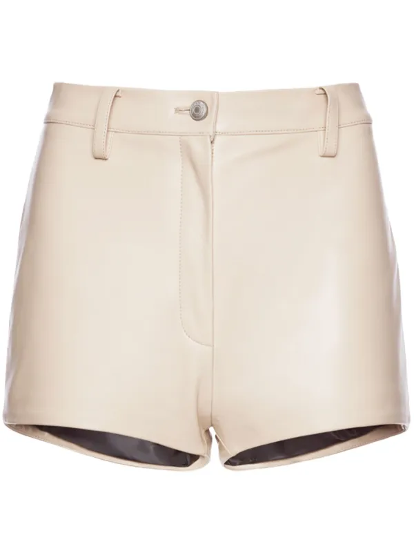 Magda Butrym high waist Leather Mini Shorts Neutrals FARFETCH CA