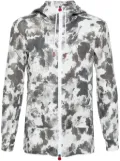 Kiton abstract-print linen jacket - Grey