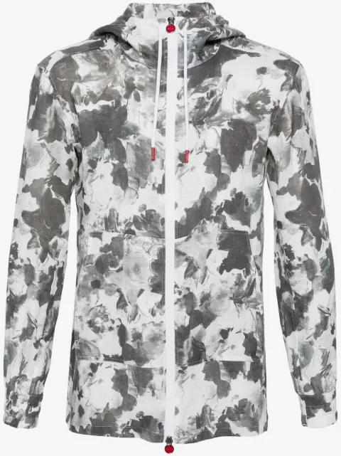 Kiton abstract-print linen jacket