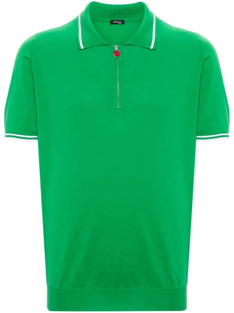 Kiton striped-edge cotton polo shirt 