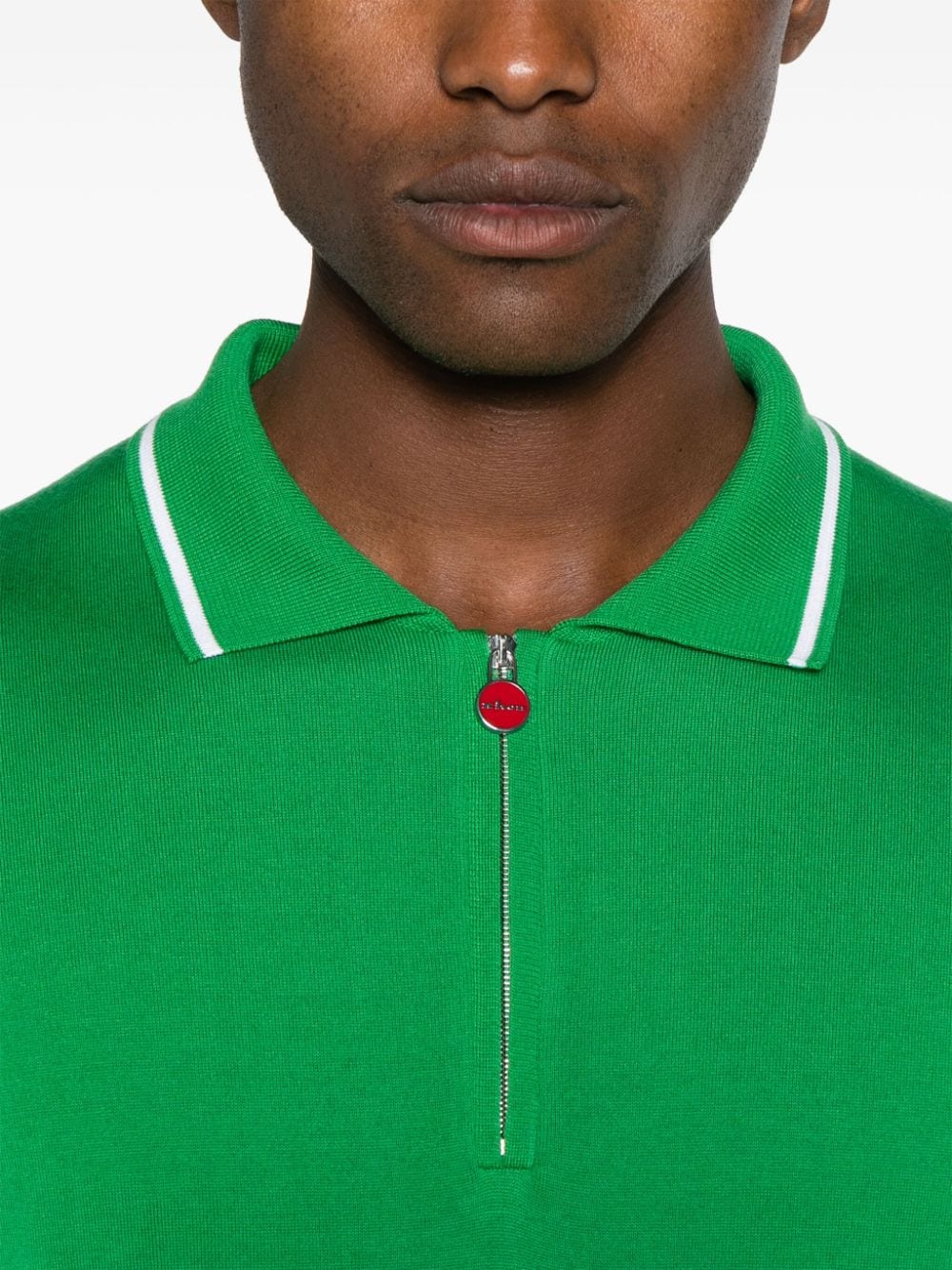 Shop Kiton Striped-edge Cotton Polo Shirt In Green