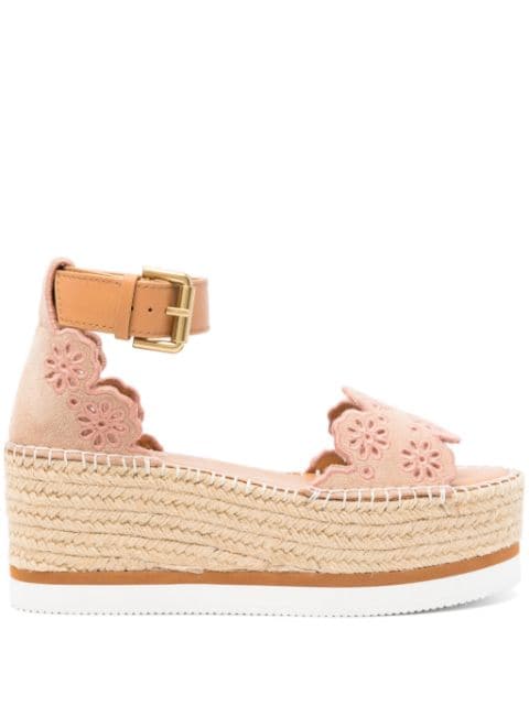 See by Chloé 75mm floral-embroidered espadrilles
